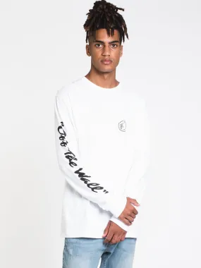 MENS BMX OTW LONG SLEEVET-SHIRT- WHITE - CLEARANCE